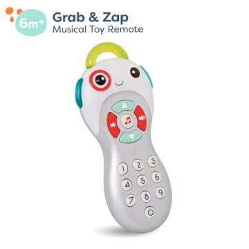 B. toys - Baby Musical TV Remote Control with Learning Numbers & Songs - Interactive Sensory Toy with Light-Up Buttons - Educational Baby Toys for Development, 6 Months & Up