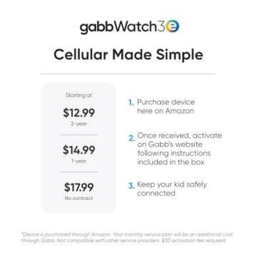 Gabb Watch 3e - Smart Watch for Kids - GPS Tracker for Kids, Kids Digital Watch w/Unlimited Talk & Text, Parental Controls, No Social Media, No Internet, SOS Button, 30 Activation Fee (Dark Gray)