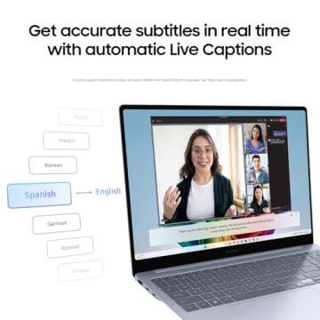 SAMSUNG 15” Galaxy AI Book4 Edge PC Laptop Computer, Snapdragon X Plus Processor, Live Captions, FHD LED Anti-Glare Display, Long-Lasting Battery, 2024 Version, NP750XQA-KB2US