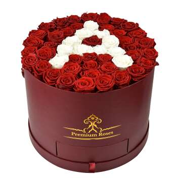Premium Roses |Fresh Flowers | Roses For Delivery Prime | | Forever Rose | (Round Gift Box ) Customizable Flower Arrangement For Wedding, Anniversary Gifts