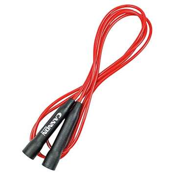 Cannon Sports Speed Jump Rope - Tangle Free for Gym Training, Boxing Workout & Fitness Fun - Adults & Kids (Red, 8 ft)