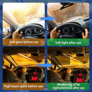 Woqucute Sun Visor Extender for Car, Upgraded UV400 Polarized Car Visor Extension Sun Blocker, Anti-Glare Car Sun Visor for Safe Driving