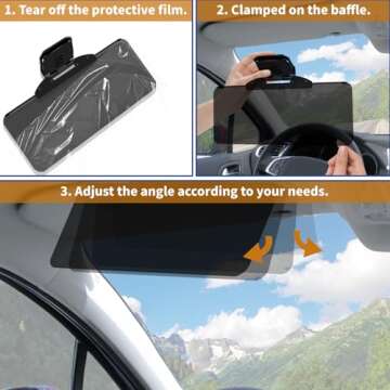 Woqucute Sun Visor Extender for Car, Upgraded UV400 Polarized Car Visor Extension Sun Blocker, Anti-Glare Car Sun Visor for Safe Driving