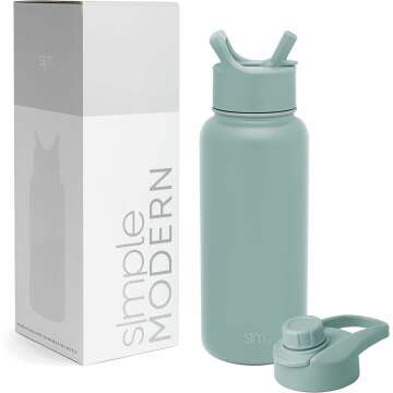 Stay Hydrated with Ease! Modern Water Bottle with Straw & Chug Lid