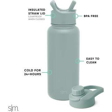 Hydration Made Simple Modern Water Bottle with Straw