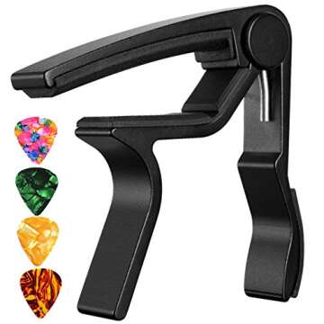 Guitar Capo,2 Pack Capo Black and Rosewood Capo Guitar Clamp Guitar Kapo for Acoustic and Electric Guitar