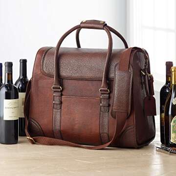 6-Bottle Leather BYO Weekender Wine Bag