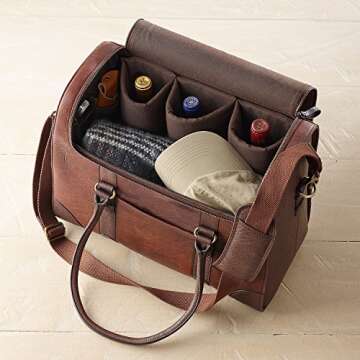 6-Bottle Leather BYO Weekender Wine Bag