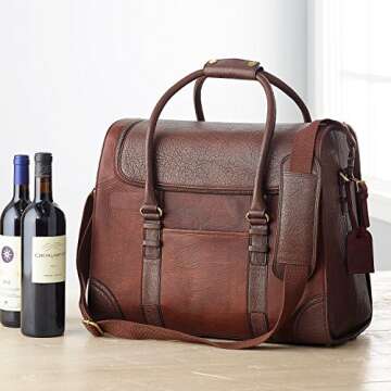 6-Bottle Leather BYO Weekender Wine Bag