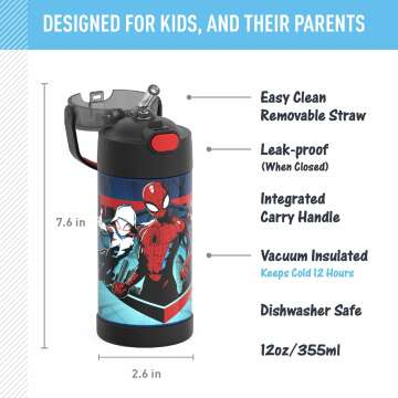 Spider-Man FunTainer Water Bottle - 12 oz Insulated