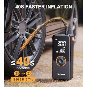 Portable Tire Inflator Air Compressor - 150PSI Power for Quick Inflation