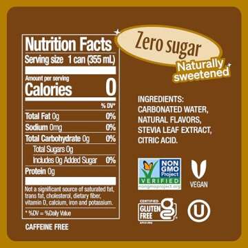 Zevia Zero Sugar Soda, Creamy Root Beer, 12 Ounce Cans (Pack of 1 with 8 cans)