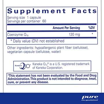 Pure Encapsulations CoQ10 120 mg - Coenzyme Q10 Supplement for Heart Health, Energy, Antioxidants, Brain & Memory Health - Cellular Health, Cognition & Cardiovascular Support* - 60 Capsules