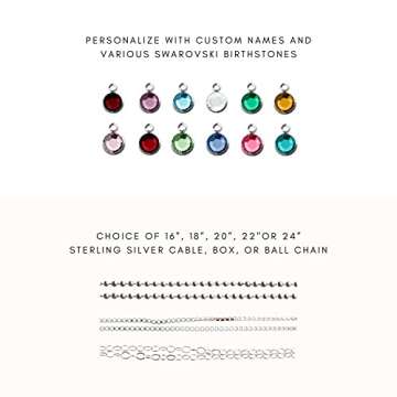 AJ's Collection Personalized Charm Necklace - Customizable Sterling Silver