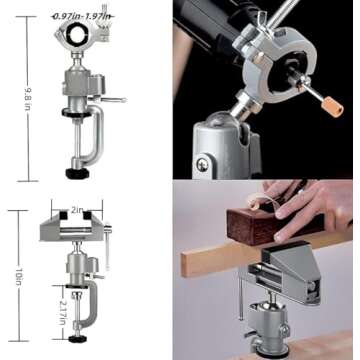 Table Vise,2 in 1 Universal Rotate 360° Work Clamp-On Vise,Table Vice with Electric Drill/Grinder Holder for Woodworking, Drilling, Sawing, Jewelry Making,Metal Working and DIY (3'')