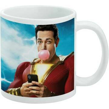 GRAPHICS & MORE Shazam! Movie Bubblegum Poster Ceramic Coffee Mug, Novelty Gift Mugs for Coffee, Tea and Hot Drinks, 11oz, White