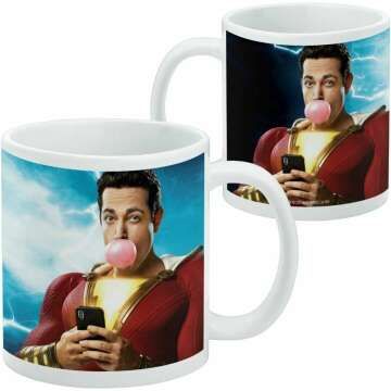 GRAPHICS & MORE Shazam! Movie Bubblegum Poster Ceramic Coffee Mug, Novelty Gift Mugs for Coffee, Tea and Hot Drinks, 11oz, White