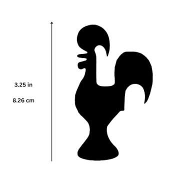 Ibergift 3.25" Traditional Portuguese Aluminum Good Luck Rooster Galo de Barcelos (Black)