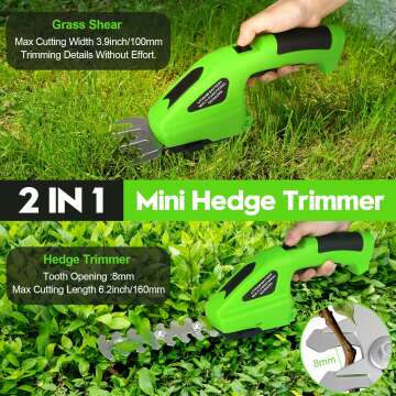 Cordless 2-in-1 Hedge Trimmer & Grass Shear Tool