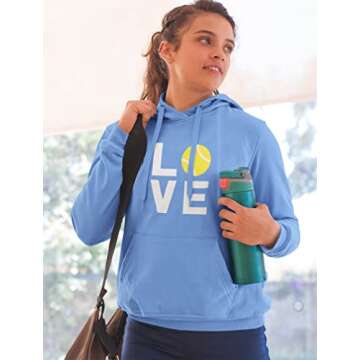 Love Tennis Sweatshirt Hoodie for Women Teen Girls Novelty Gifts for Coaches Fan Players Hoodies Medium California Blue