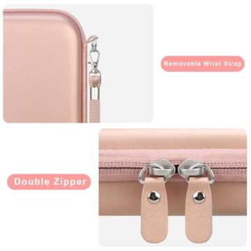 Canboc Hard Case for UnionSine 250GB 320GB 500GB 750GB 1TB 2TB Ultra Slim Portable External Hard Drive HDD, Zipper Mesh Bag fit Flash Drives, USB Cable, SD Card, Rose Gold