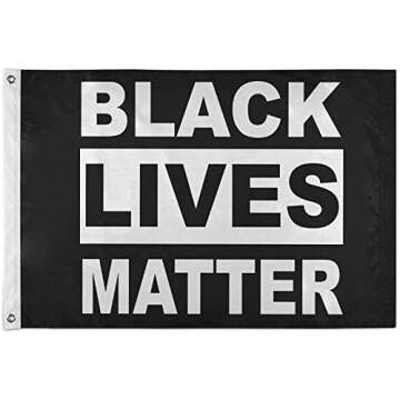 DmHirmg Black Lives Matter Flag Black Activist,Stop The Violence Flags, Justice for George Floyed Flag 3'x5' House Banner Grommets Double Stitched Premium Quality Indoor Outdoor Flag(Big Size)