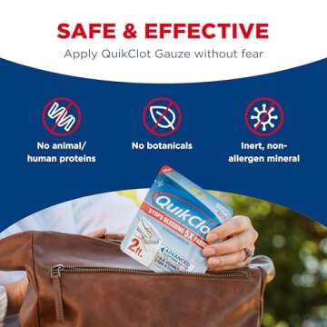 Adventure Medical Kits QuikClot Gauze - Gauze for Emergency Survival Kit, Doomsday Prepping Supplies & More - Stops Bleeding Fast with Kaolin - Flexible Hemostatic Medical Gauze - 3" x 24"