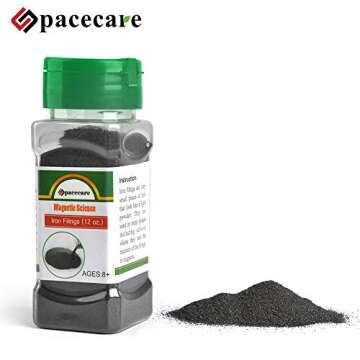 SPACECARE Magnetic Sand Iron Filings Iron Powder Filings Magnetic Power for Magnet Education and School Projects, Storage (12 Ounces) with Shaker Lid, 1 Pack Iron Oxide Powder Shavings for Science