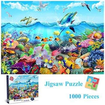 HUADADA 1000 Piece Puzzles for Adults, Undersea World Jigsaw Puzzles 1000 Pieces for Adults and Kids Cool Ocean Scene Jigsaw Puzzle (27.56" x 19.67")