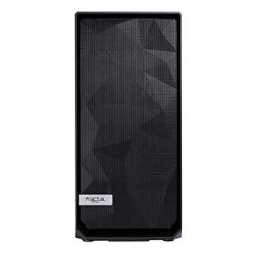 Fractal Design Meshify C - Compact Mid Tower Computer Case - Open ATX Layout- High Performance Airflow/Cooling - 2x Fans included - PSU Shroud - Modular interior - Water-cooling ready - USB3.0 - Black