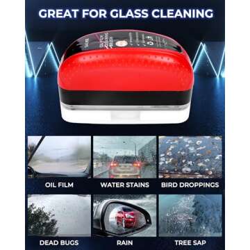 Sachie Automotive Oil Film Cleaning Brush - 2024 Hydrophobic Glass Coating, All-in-One Oil Film Remover for Car Windshields, Improves Clarity & Visibility, 120ml Capacity（2pc