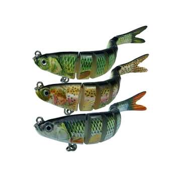 3 Pack Fishing Lures for Bass Trout Multi Jointed Swimbaits Lures Bass Trout Freshwater Saltwater Carp Pike Perch Lifelike Fishing Lures Kit