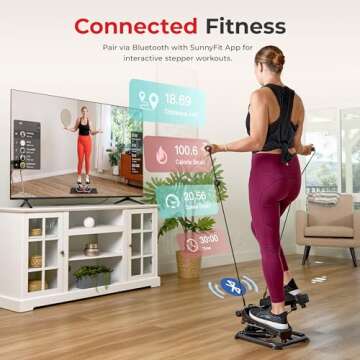 Sunny Health & Fitness Smart 2-in-1 Stepper - Total Body Workout