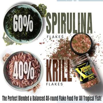 Xtreme Community Crave Flake - Krill & Spirulina Blend for Vibrant Colors, Immune Support and Digestive Health, Tropical & Freshwater Fish Nutrition – Premium Community Aquarium Food (1oz)