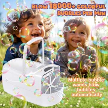 Automatic Bubble Machine with 18000 Bubbles/Min & 2 Speeds for Fun Parties