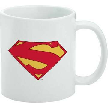 Superman New 52 Shield Logo Coffee Mug - 11oz Ceramic Gift for Fans