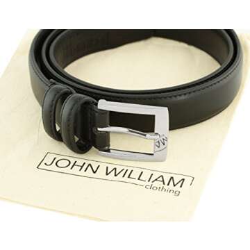 John William Leather Belts For Men - Mens Brown & Black Belt - Dress Casual Men's Belt in Gift Bag