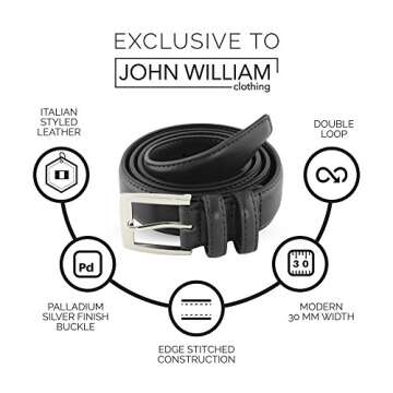 John William Leather Belts For Men - Mens Brown & Black Belt - Dress Casual Men's Belt in Gift Bag