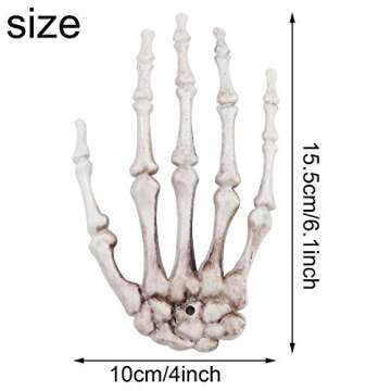 URATOT 12 Pieces Halloween Skeleton Hands Plastic Fake Human Hands Realistic Skeleton Hands Life Size for Bone Zombie Party Terror Scary Props Halloween Decorations