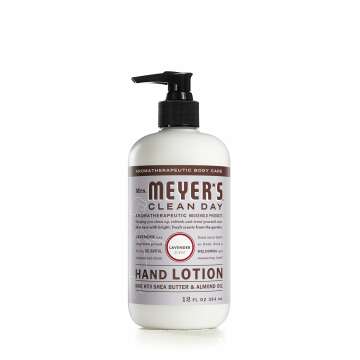 MRS. MEYER'S CLEAN DAY Hand Lotion for Dry Hands, Non-Greasy Moisturizer Made with Essential Oils, Lavender, 12 oz