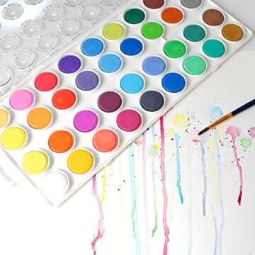 Premium Non-Toxic Watercolor Paint Set for Kids and Adults - Vibrant Water Color Paint Set with 36 Colors and 12 Paint Brushes - Watercolor Palette Art Supplies for Students and Professional Artists