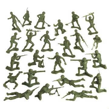 TimMee Plastic Army Men - OD Green 48pc Toy Soldier Figures - Made in USA