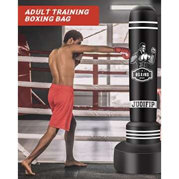 Freestanding Punching Bags for Adults 69" Freestanding Heavy Boxing Bag for Adult Men Standing Boxing Bag Inflatable Kickboxing Bag for Home Office Gym （with Gift Box）