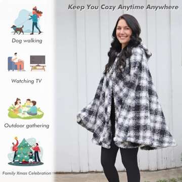 Warm Catalonia Hooded Poncho Cape for Women