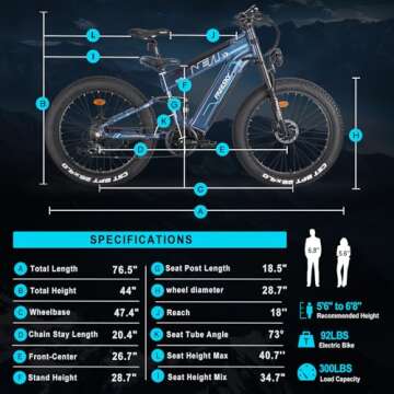 FREESKY Dual Battery 48V 27AH 60-120 Miles Long Range Electric Mountain Bike for Adults, 1600W Motor 35MPH E Bikes 26”Fat Tire Full Suspension E Bicycle