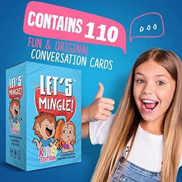 Conversation Cards | Let's Mingle Kids Card Game | Cognitive Behavioral Therapy CBT | Mindfulness Activities | Social Emotional Learning | Critical Thinking | Counseling Questions | Growth Mindset