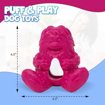 Yeti Puff and Play Dog Toy - Dog Chew Holder - Fun Stimulating Chew Toy for Teething, Behavior Training for Light to Moderate Chewers - Interactive Nuggets Treats Dispenser Puzzle - Yeti Pink