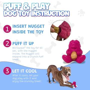 Yeti Puff and Play Dog Toy - Dog Chew Holder - Fun Stimulating Chew Toy for Teething, Behavior Training for Light to Moderate Chewers - Interactive Nuggets Treats Dispenser Puzzle - Yeti Pink