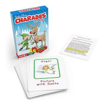 Arizona GameCo Santa Claus Charades, a Fun Christmas Game for Kids Ages 6+ – No Reading is Required to Play – Christmas Party, Family Board Game Night, Gift Idea, Stocking Stuffers