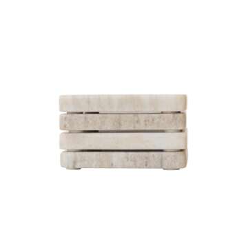 B-Living Bliving Marble Coasters - Table Decor Perfect Coasters for Coffee Table, Kitchen, Desk, & New House Essentials - Modern Home Decor Set of 4 Coasters for Drinks – 4 x 4 inches, Marble (Beige)